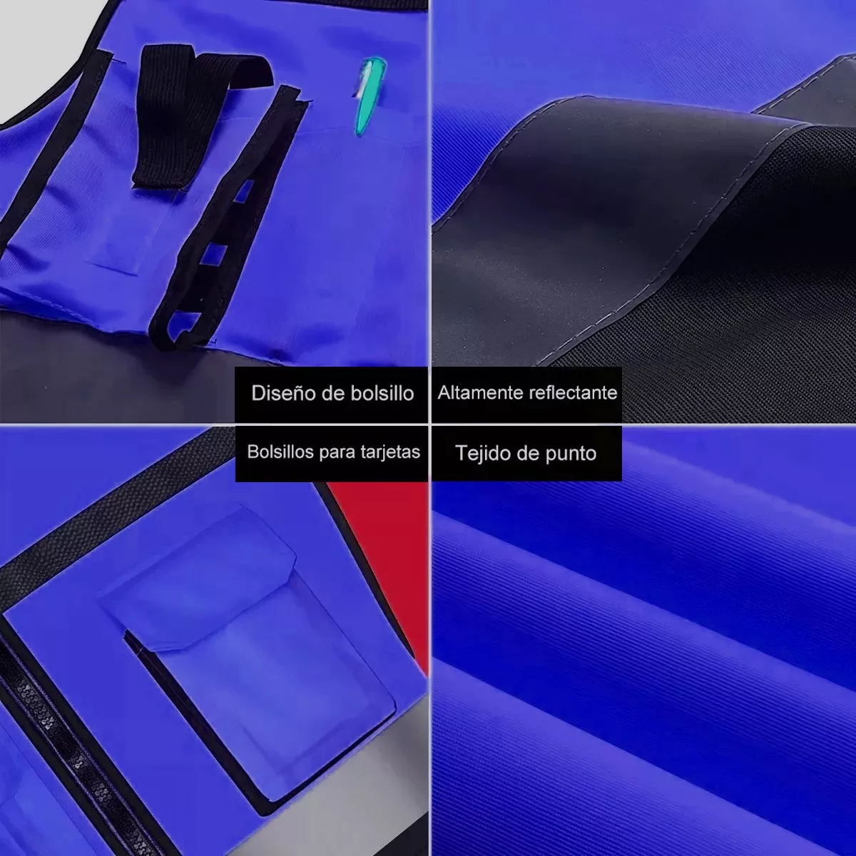 Chaleco Seguridad Industrial Reflejante Azul Talla XXL