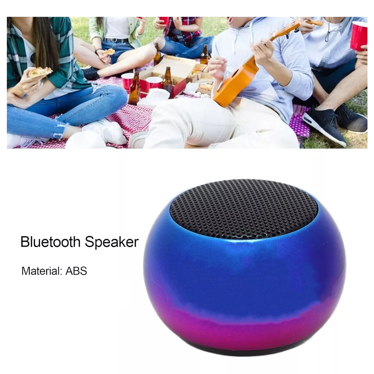 Mini Altavoz Portátil Inalámbrico Bajo Tws Bluetooth Altavoz Azul