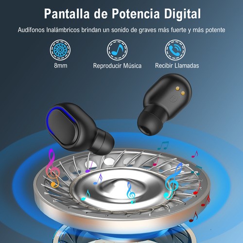 Audífonos in-ear inalámbricos  Negro Bluetooth