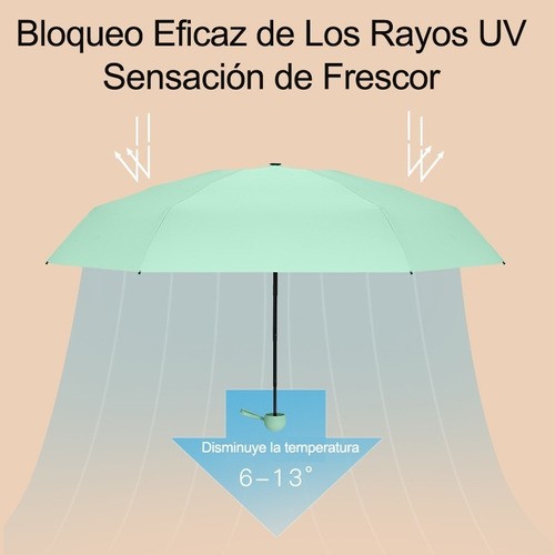 Paraguas Sombrillas De Bolsillo Plegables Anti-ultravioleta VERDe