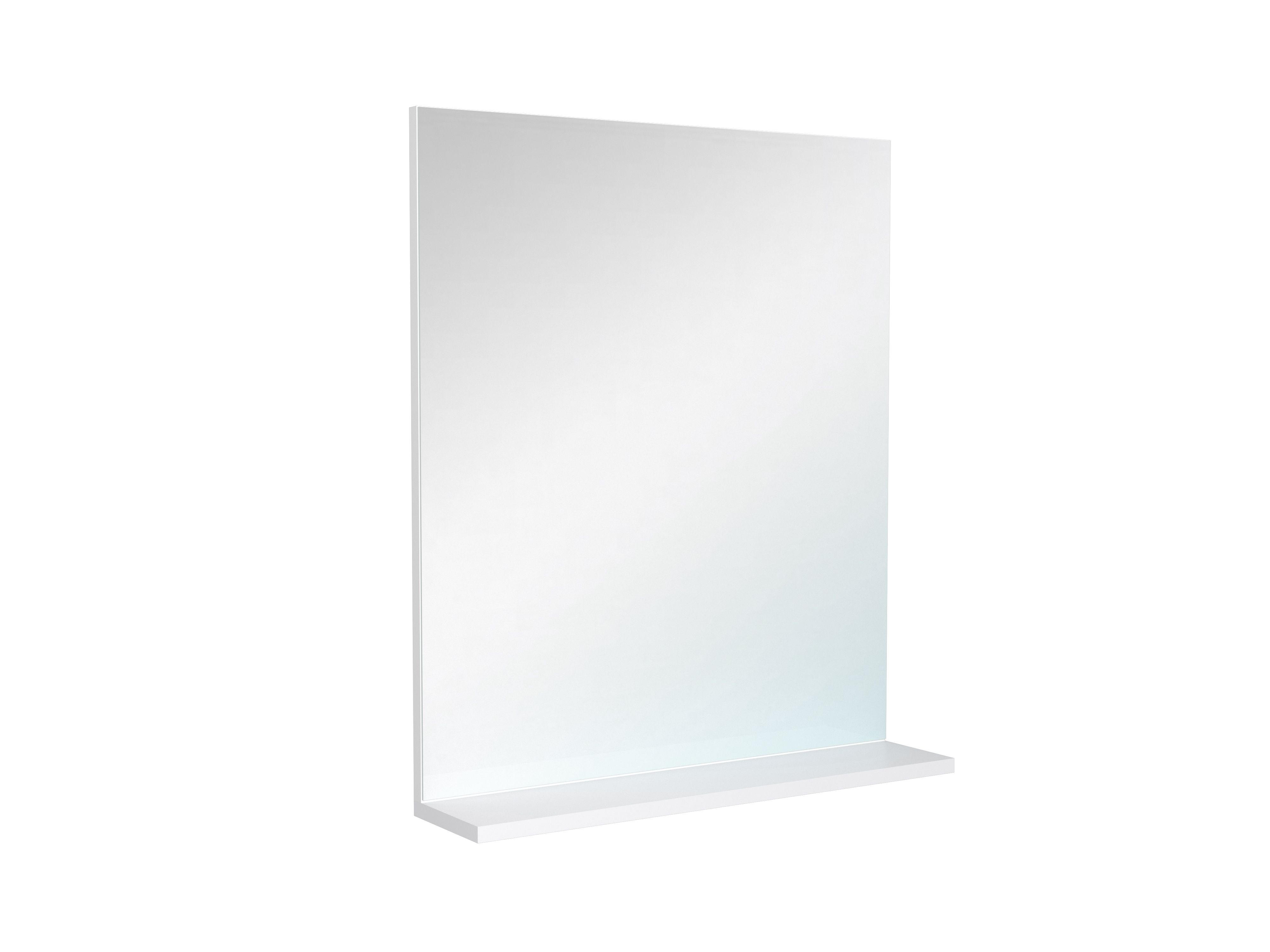 Espejo Blanco con Repisa para Baño y Soporte de Madera Industrial