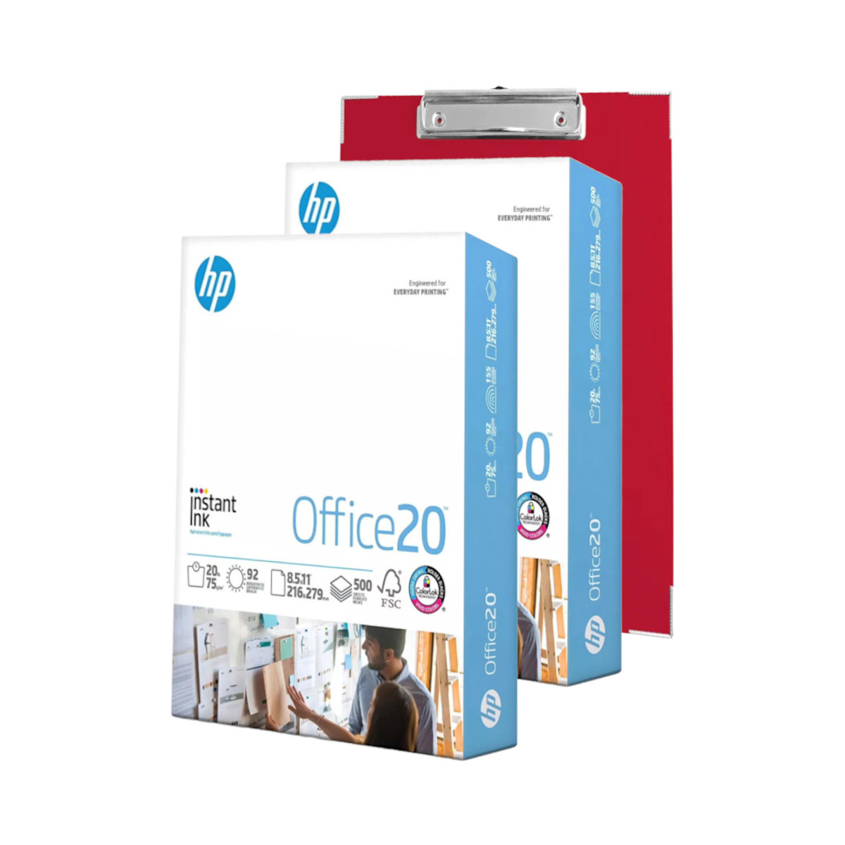 Papel Bond Carta 1000 Hojas HP Blanco 92% Con Tabla Clip