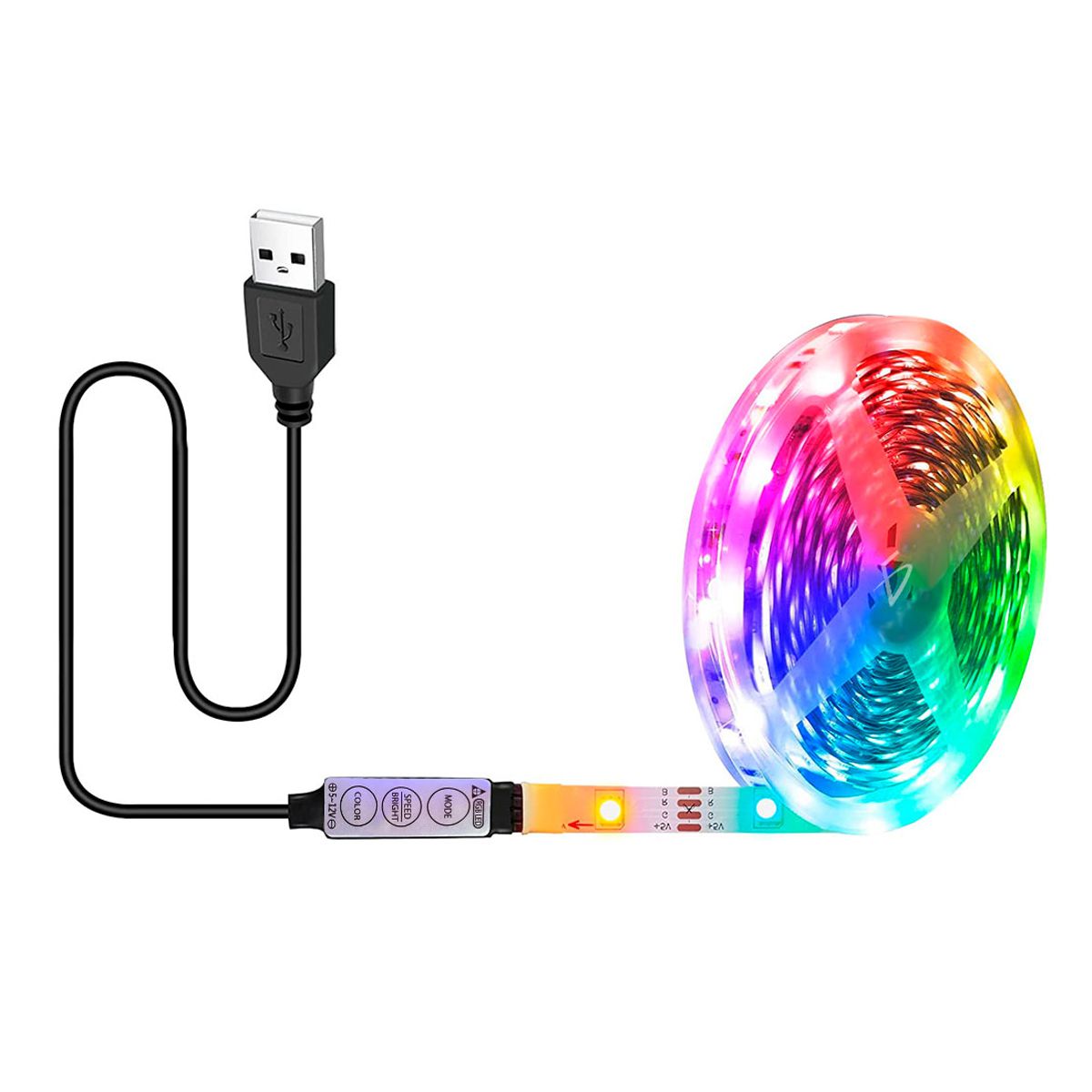 Tira LED RGB Conexion y Control USB 7 Metros