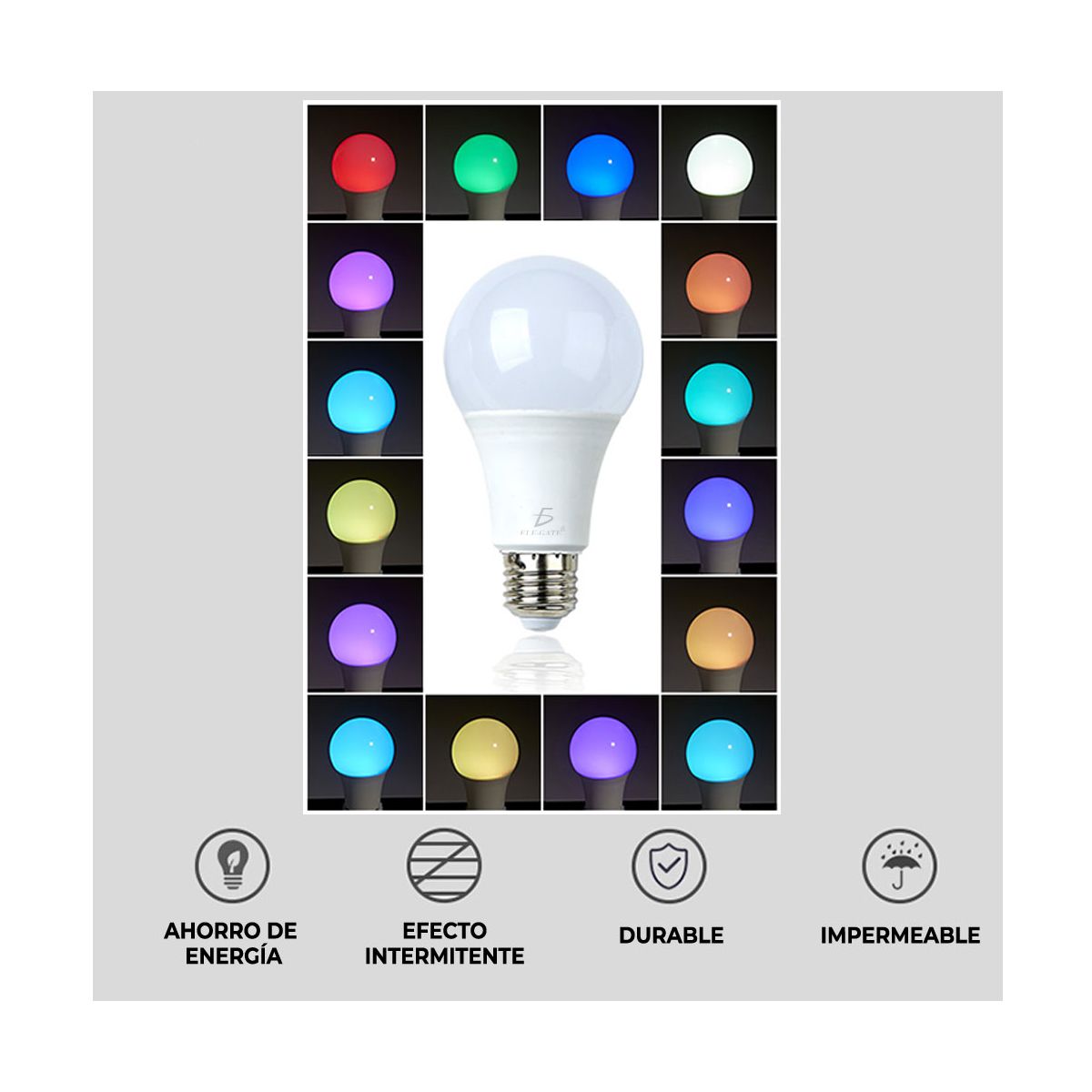 Foco de Luz LED RGB Con Control Remoto 5w