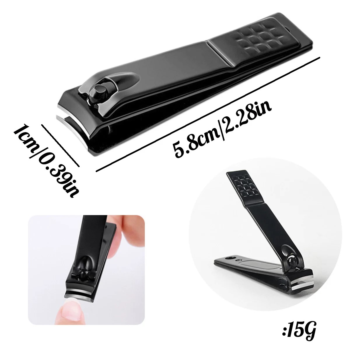 Juego cortaúñas acero inoxidable herramientas manicura diseño biónico tijeras pedicura negro
