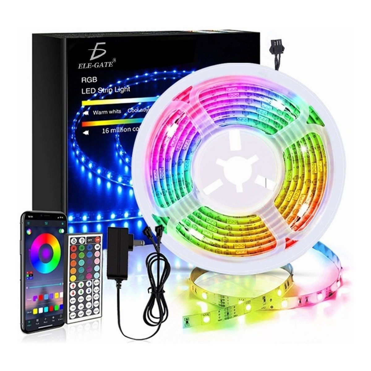 Tira de 10 Metros De Luces Led RGB Bluetooth APP y Control Remoto