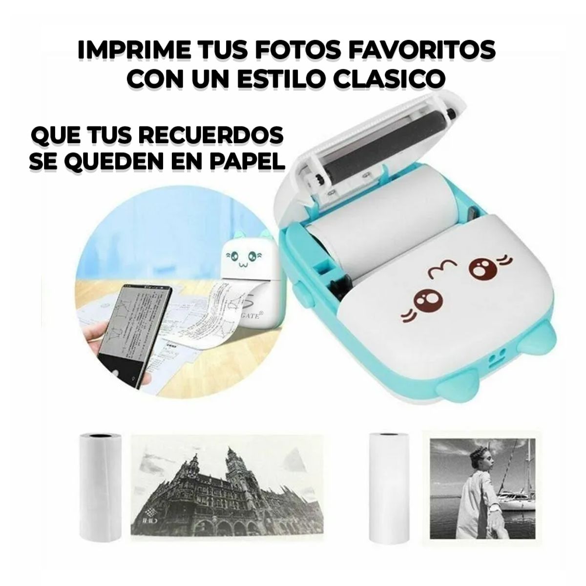 Impresora Termica Bluetooth 58mm Compatible Con Android Iphone Portatil y Recargable