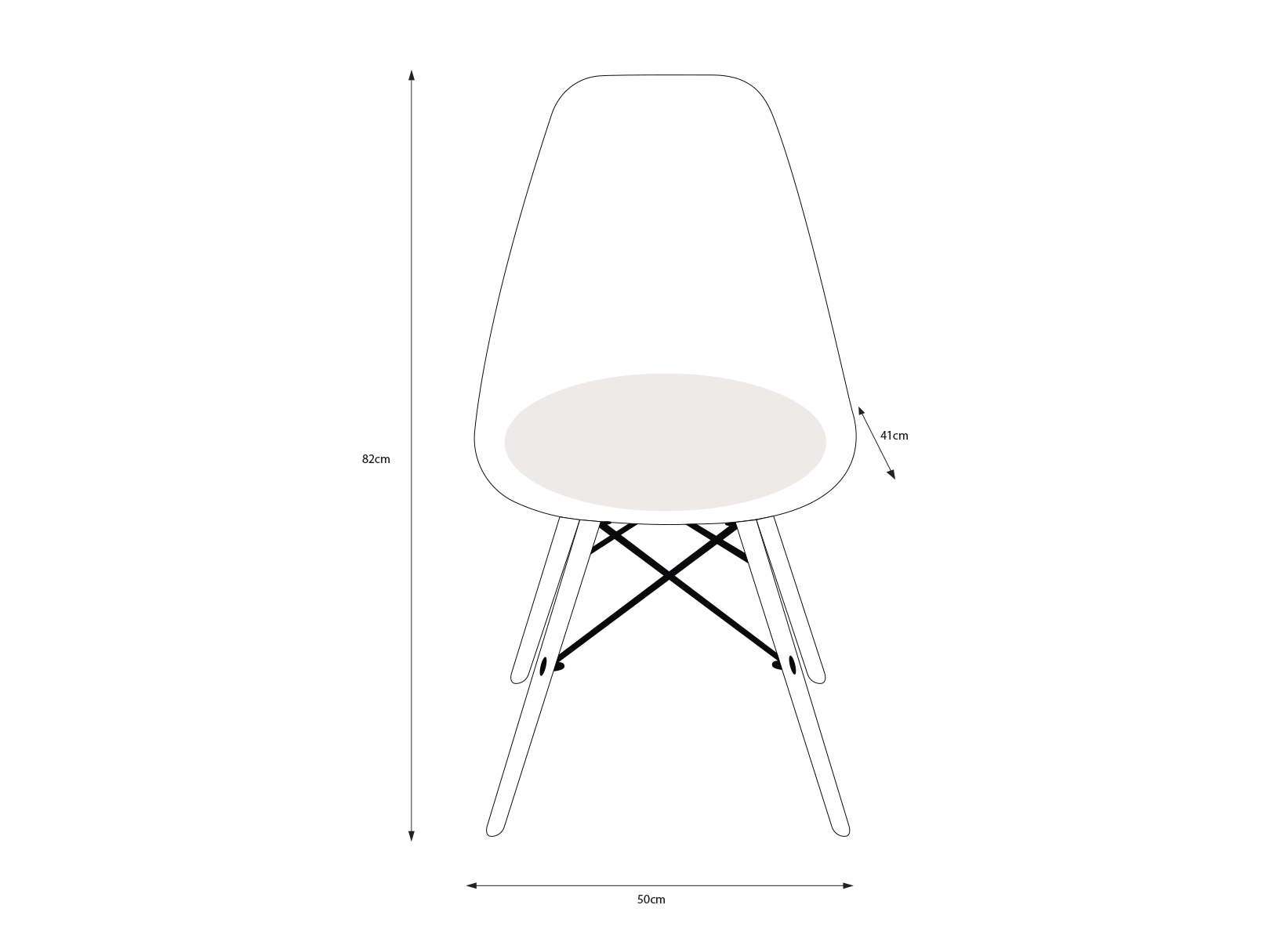 Silla de Comedor Negra con Patas de Madera de Haya y Soporte de Metal 