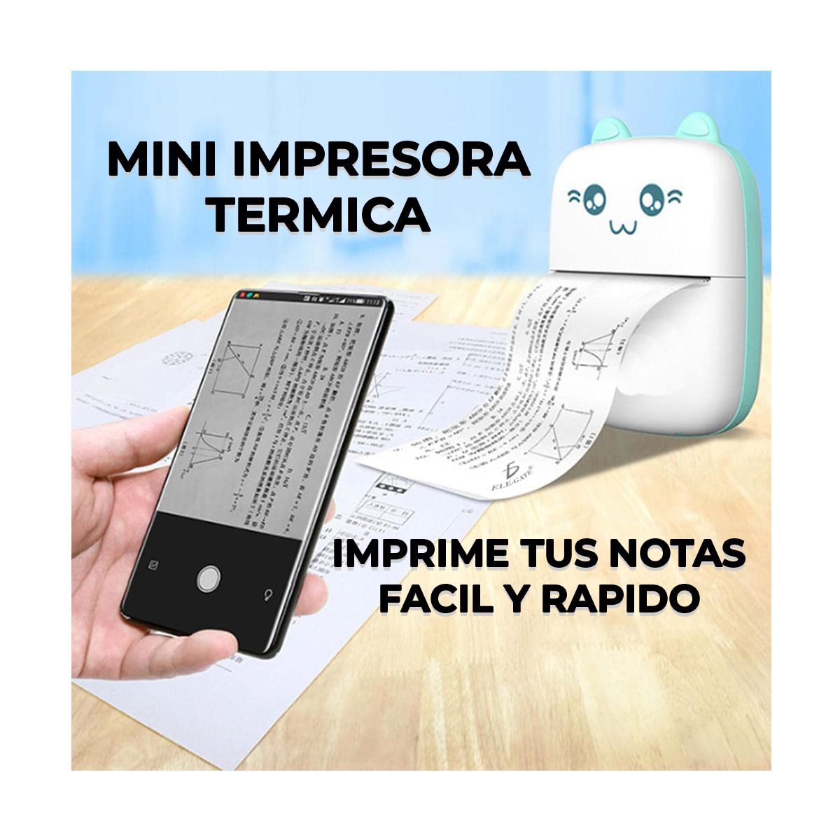 Impresora Termica Bluetooth 58mm Compatible Con Android Iphone Portatil y Recargable