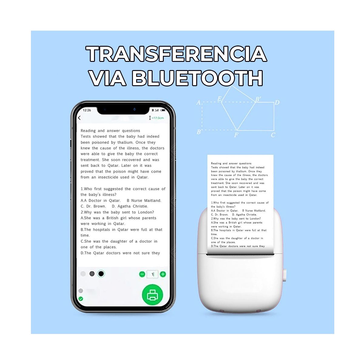 Impresora Termica Bluetooth 58mm Compatible Con Android Iphone Portatil y Recargable