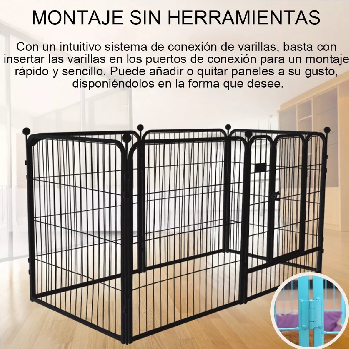 Corral Para Perros Armable Varias Mascotas 6 Paneles