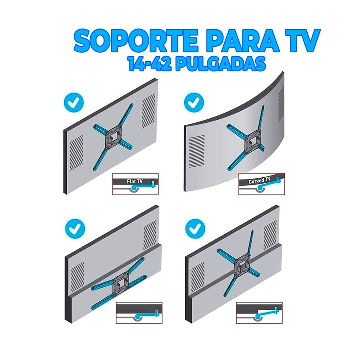Soporte Articulado de Pared Para Pantalla Monitor TV de 14 a 42 Pulgadas