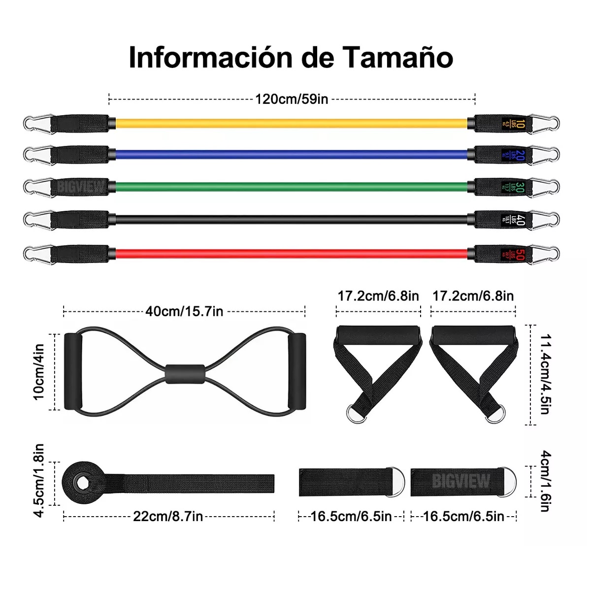 Kit De Banda De Resistencia Ligas Para Ejercicio 12pz
