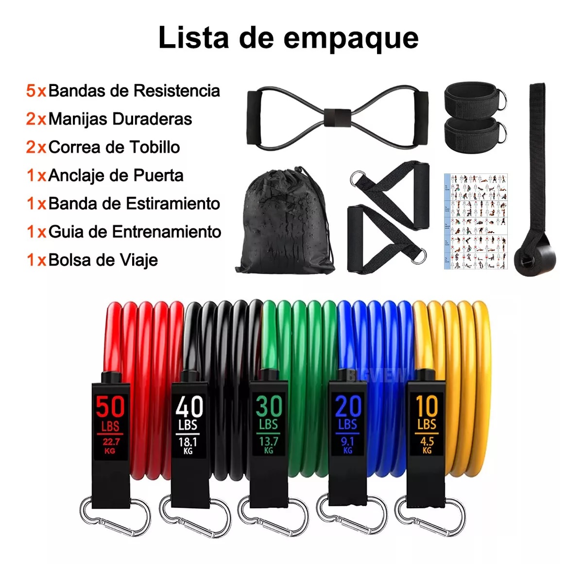 Kit De Banda De Resistencia Ligas Para Ejercicio 12pz