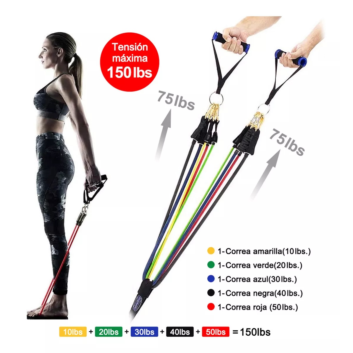 Kit De Banda De Resistencia Ligas Para Ejercicio 12pz