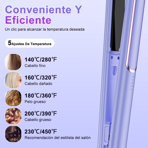 Plancha Para Cabello Profesional Para Mojado Y Seco Cerámica VIOLETA