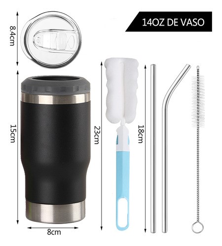 14oz Portalatas De Cerveza De Acero Inoxidable Vaso Térmico