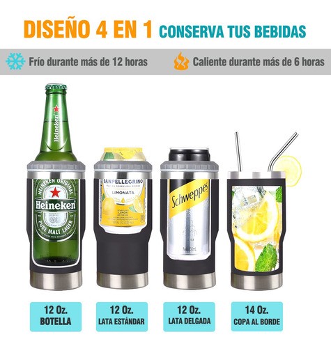 14oz Portalatas De Cerveza De Acero Inoxidable Vaso Térmico