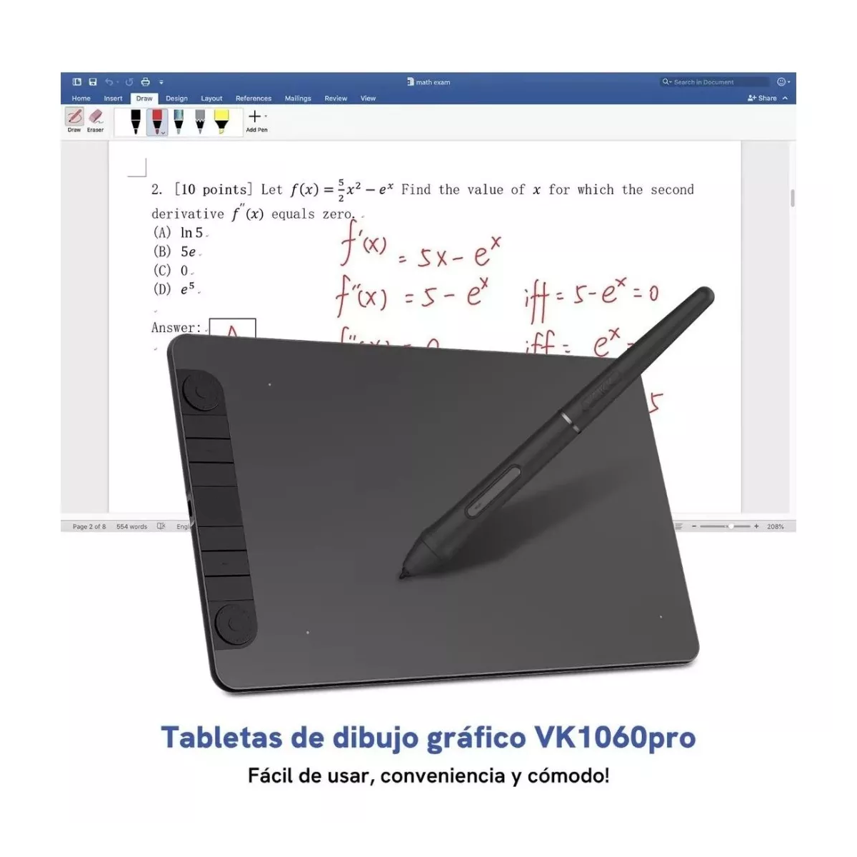 Tableta de Dibujo Gráfico Veikk Vk1060pro Color Negro