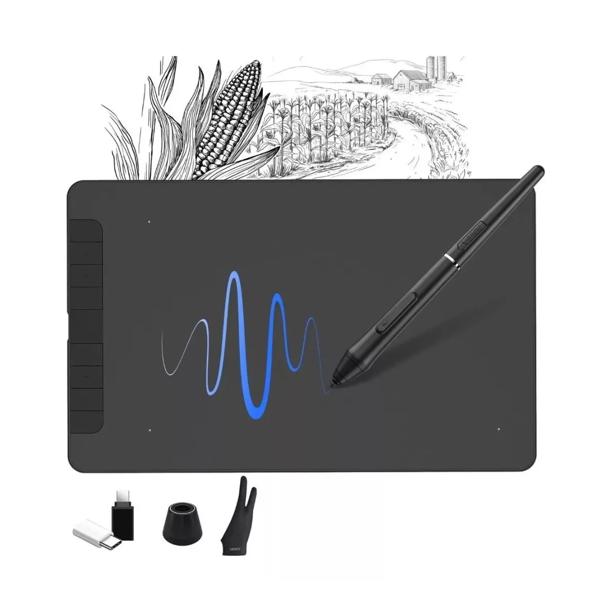 Tableta de Dibujo Gráfico Veikk Vk1060pro Color Negro