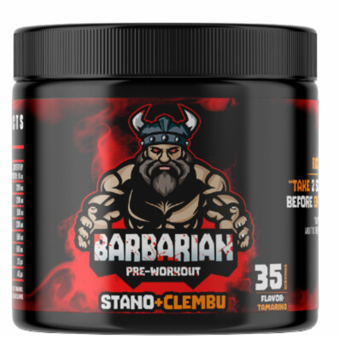 BIOTECKPHARMA | Pre entreno barbarian stan & clemb de 500 gr rinde 40 servicios