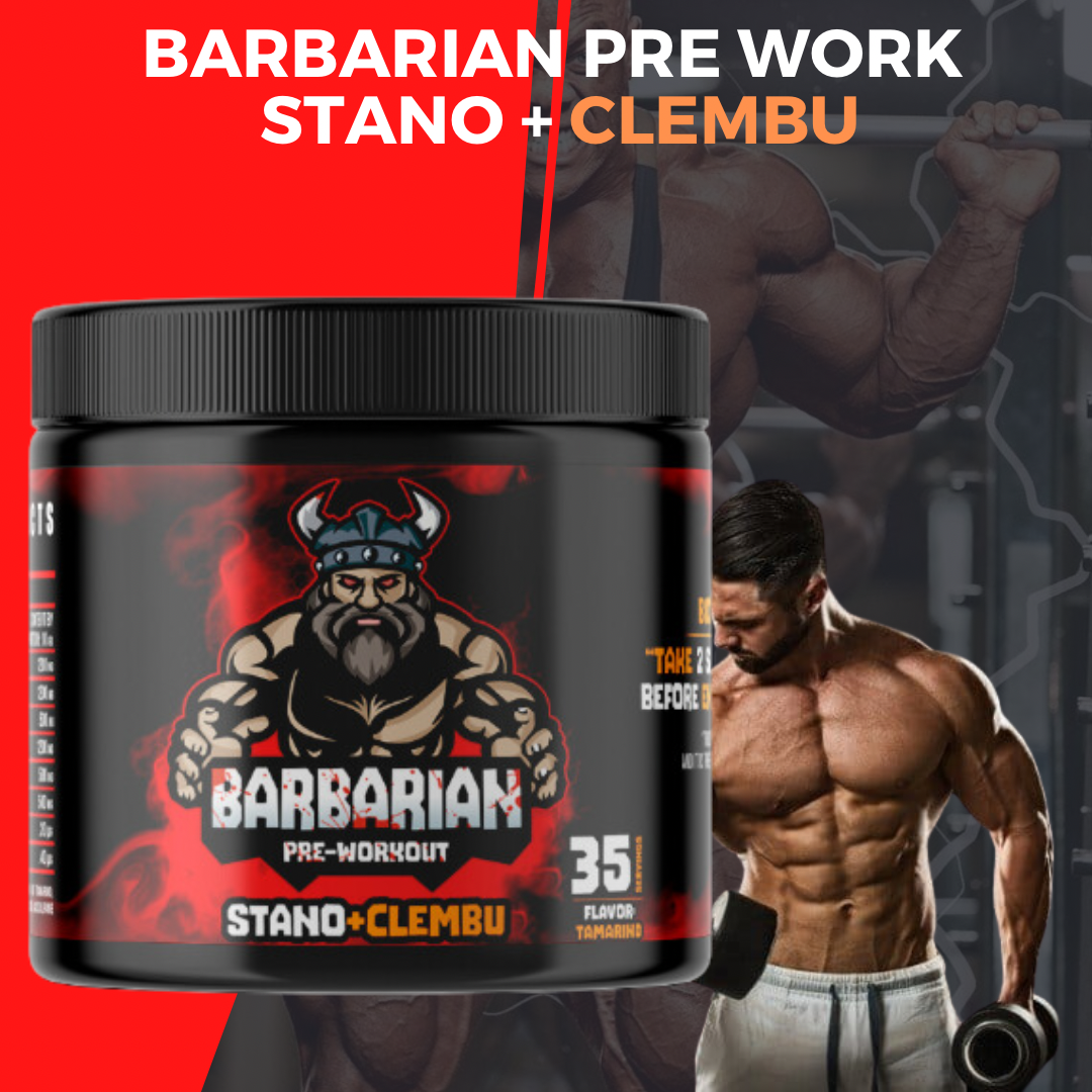 BIOTECKPHARMA | Pre entreno barbarian stan & clemb de 500 gr rinde 40 servicios