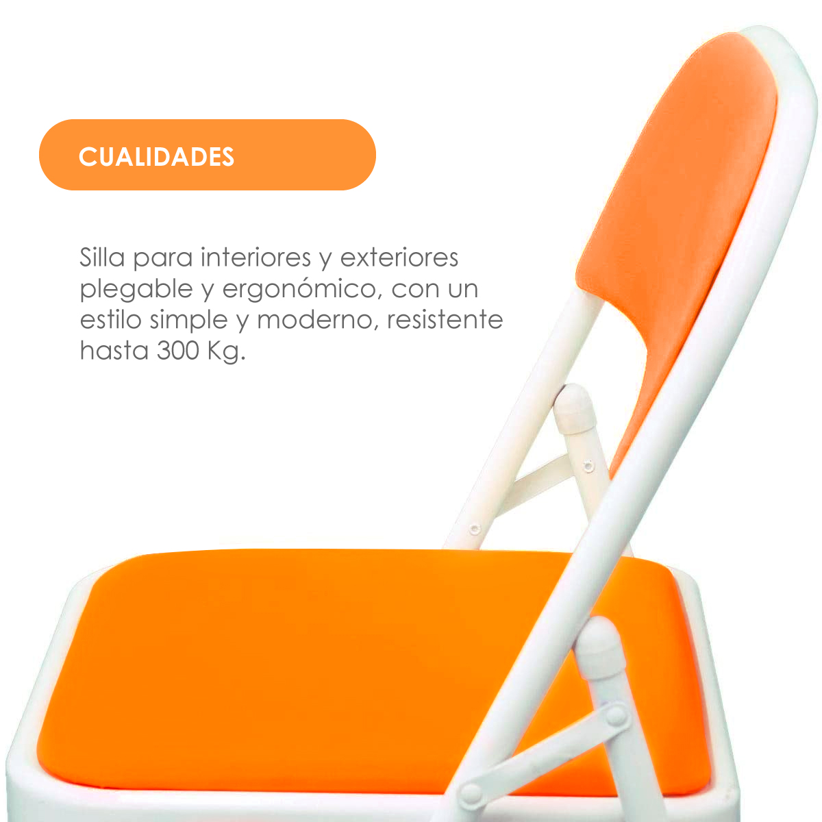 Set De 6 Sillas Plegables Ilios Innova Acojinadas Color Naranja
