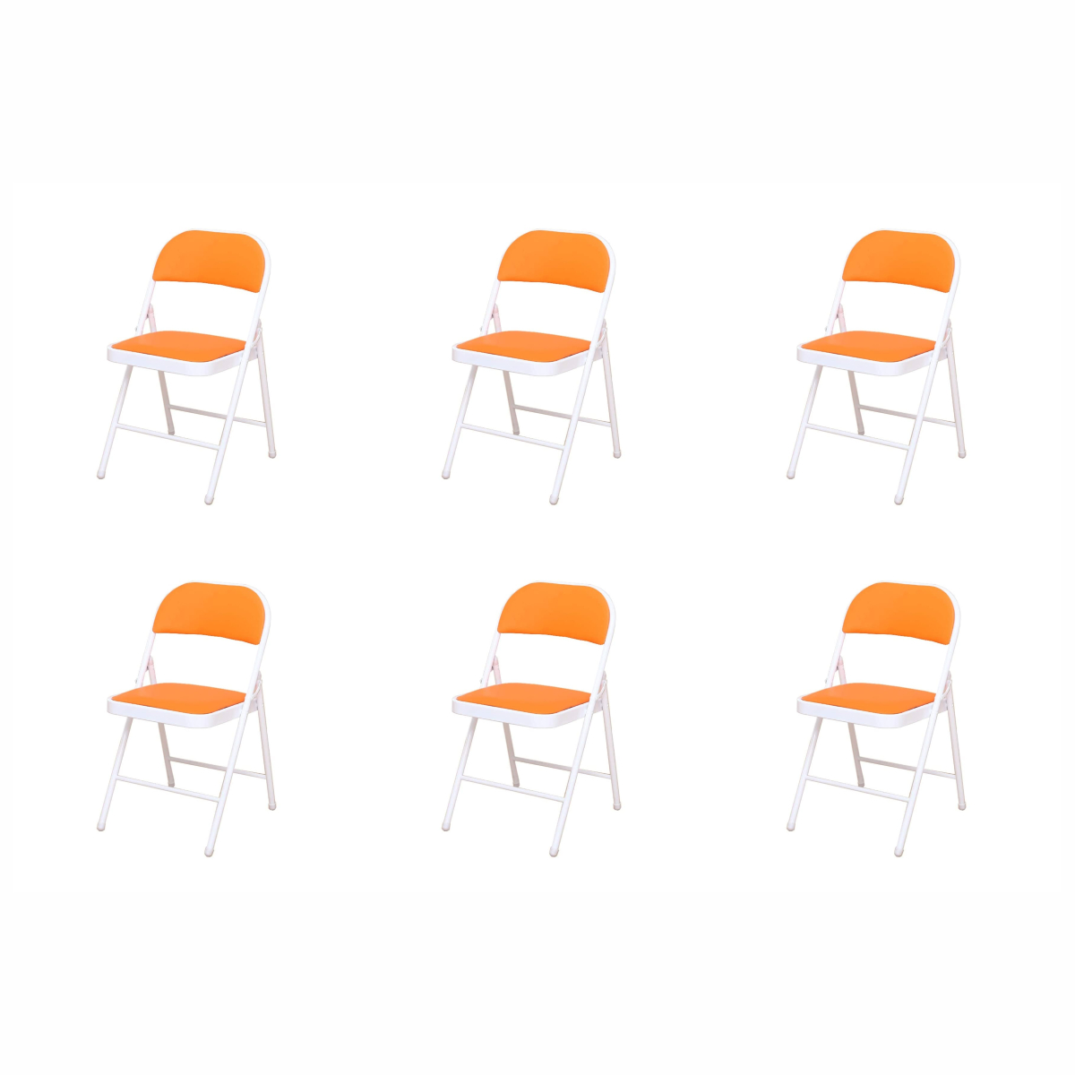 Set De 6 Sillas Plegables Ilios Innova Acojinadas Color Naranja