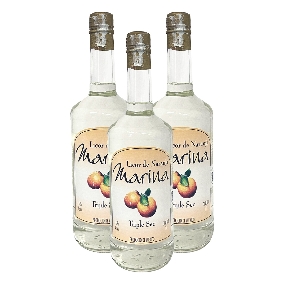 Tripack Licor de Naranja Marina Triple Sec 1 L