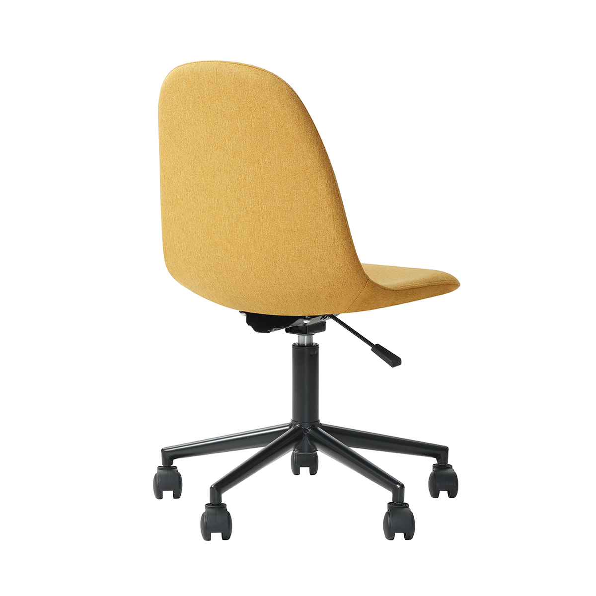 Silla de Oficina Giratoria Amarilla con Altura Ajustable y Asiento Acolchado en Tela de Lino