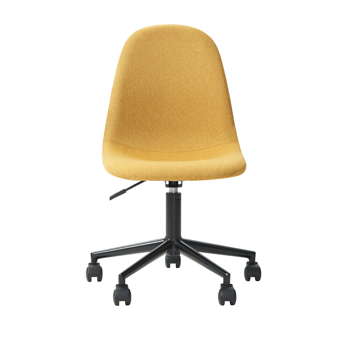 Silla de Oficina Giratoria Amarilla con Altura Ajustable y Asiento Acolchado en Tela de Lino