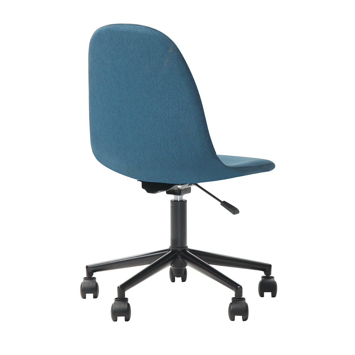Silla de Oficina Giratoria Azul con Altura Ajustable y Asiento Acolchado en Tela de Lino