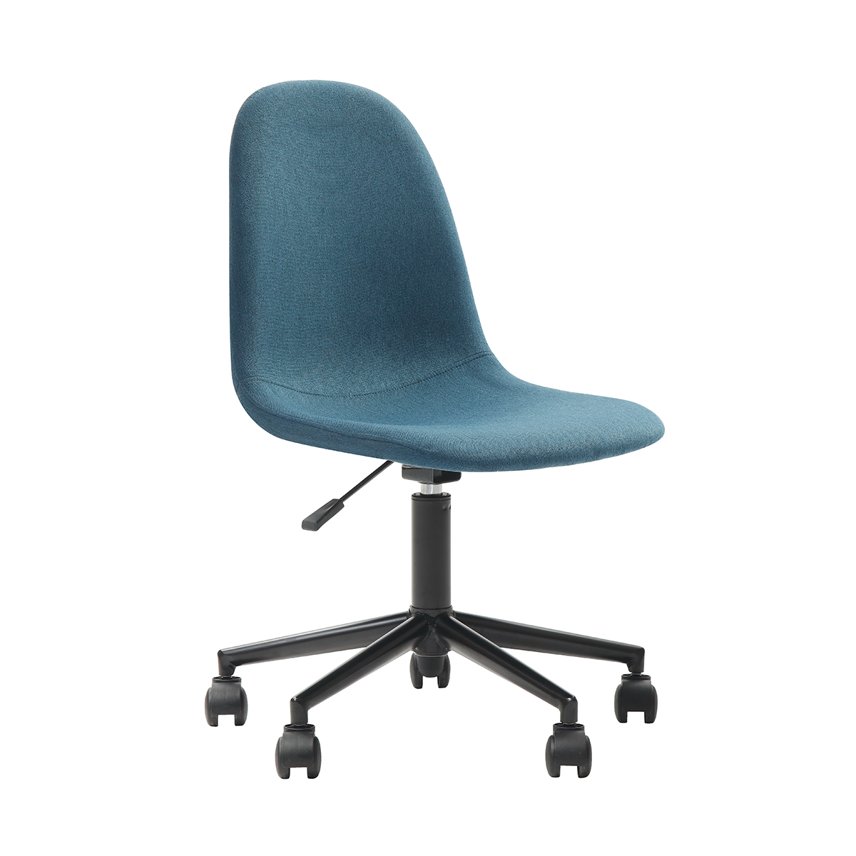 Silla de Oficina Giratoria Azul con Altura Ajustable y Asiento Acolchado en Tela de Lino