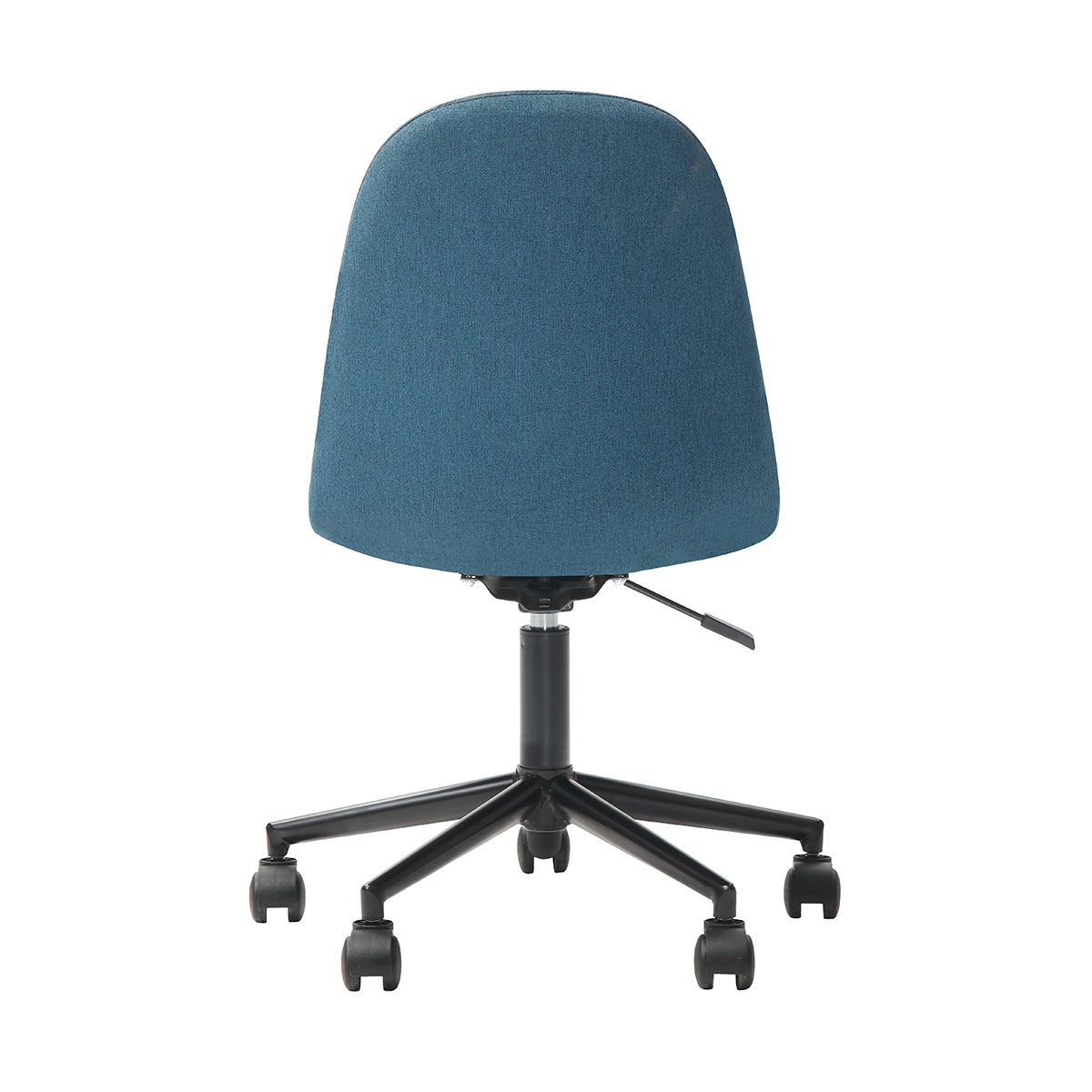 Silla de Oficina Giratoria Azul con Altura Ajustable y Asiento Acolchado en Tela de Lino