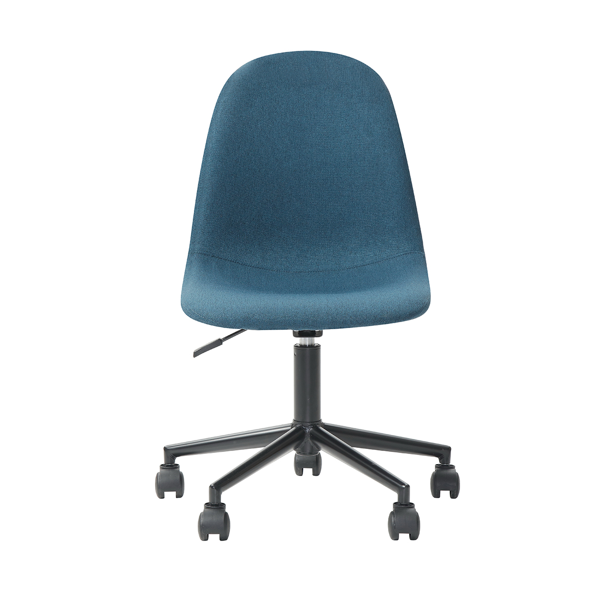 Silla de Oficina Giratoria Azul con Altura Ajustable y Asiento Acolchado en Tela de Lino