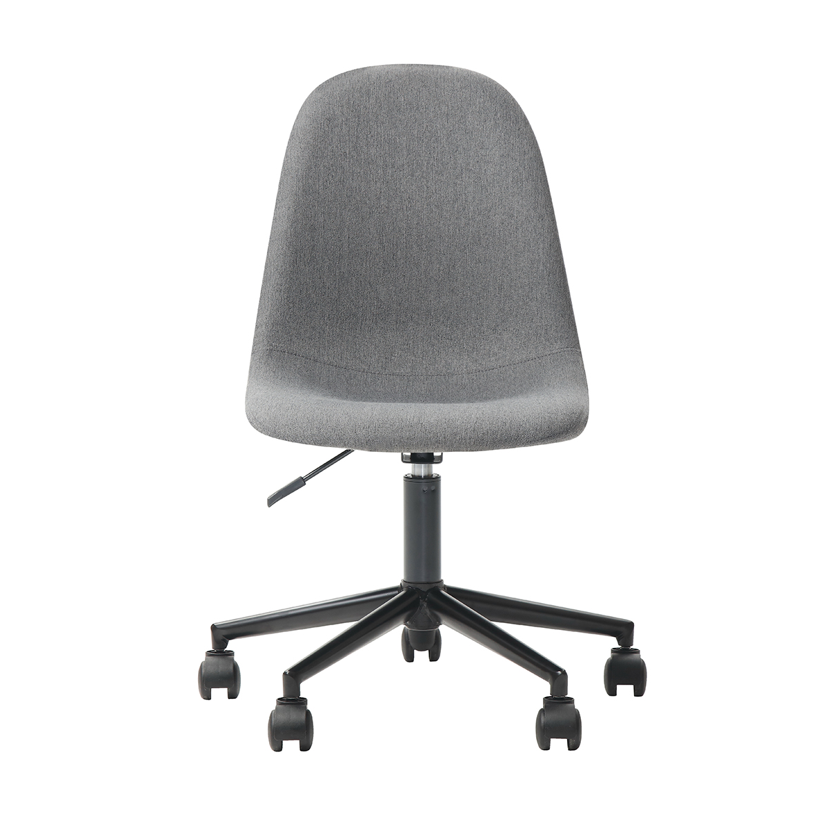 Silla de Oficina Giratoria Gris con Altura Ajustable y Asiento Acolchado en Tela de Lino