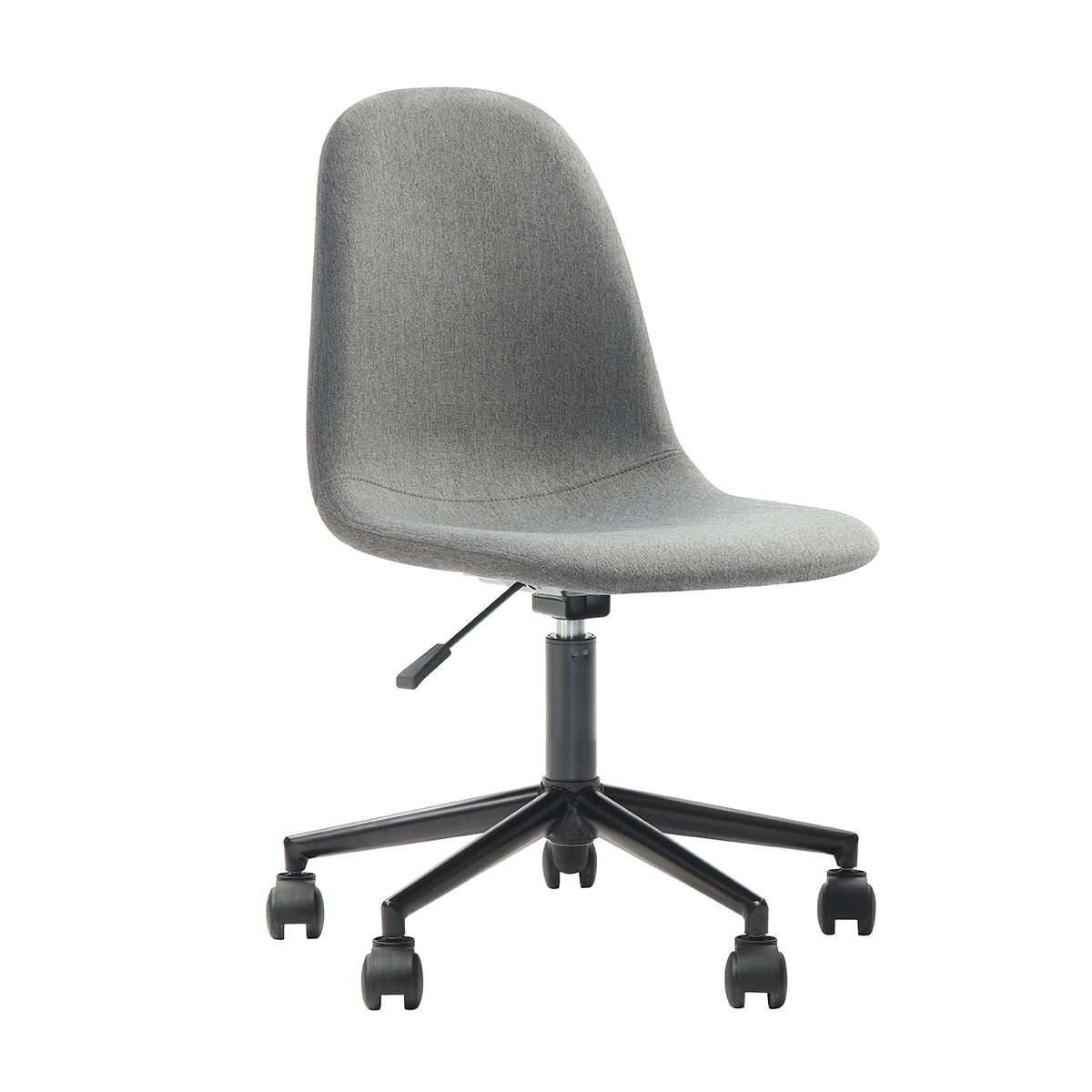 Silla de Oficina Giratoria Gris con Altura Ajustable y Asiento Acolchado en Tela de Lino