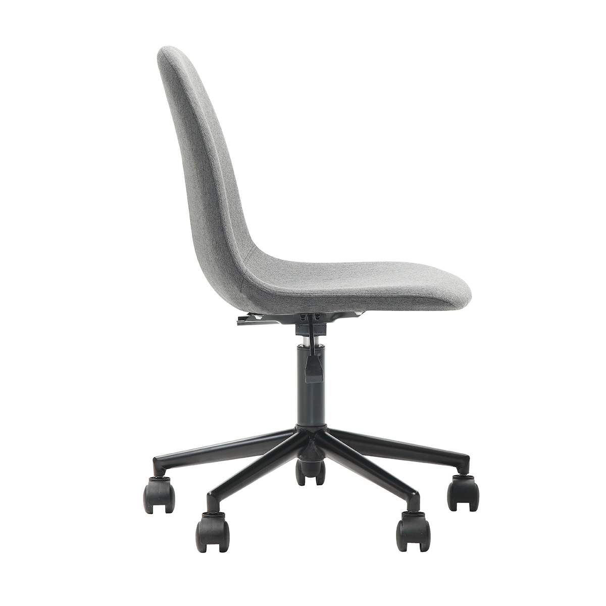 Silla de Oficina Giratoria Gris con Altura Ajustable y Asiento Acolchado en Tela de Lino