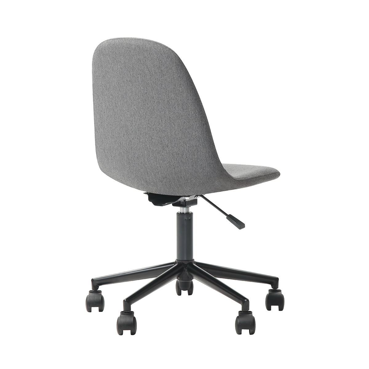 Silla de Oficina Giratoria Gris con Altura Ajustable y Asiento Acolchado en Tela de Lino