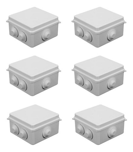 Pack 6 Cajas De Registro Estanca Conexiones Cctv Ip55 8x8x5