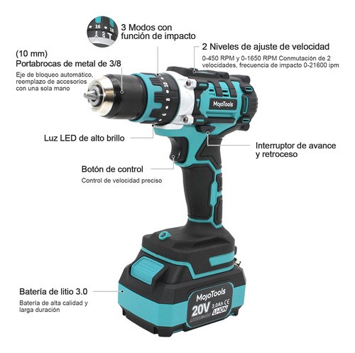 Taladros Inalambrico,esmeril Angular Y Llave Electrica 3pzs