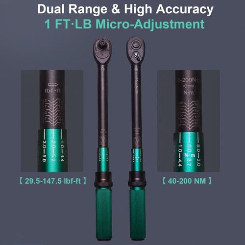 Torquímetro 1/2'' Llave Dinamométrica Ajustable 40-227 N.m