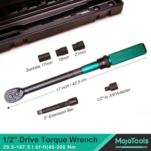 Torquímetro 1/2'' Llave Dinamométrica Ajustable 40-227 N.m