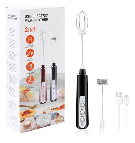 Batidor Eléctrico De Leche Y Café, 3 Velocidades /recargable
