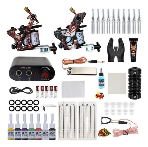 Kit De Tatuaje Completo Profesional De 2 Máquinas Tatuadoras