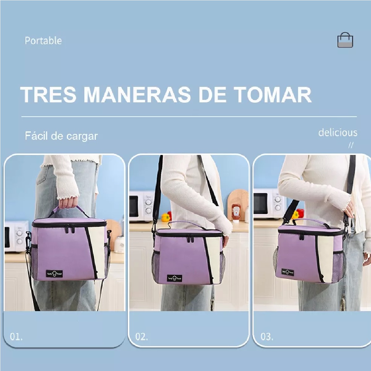 Lonchera Termica  Mujer/hombre Bolsa Termica Violeta