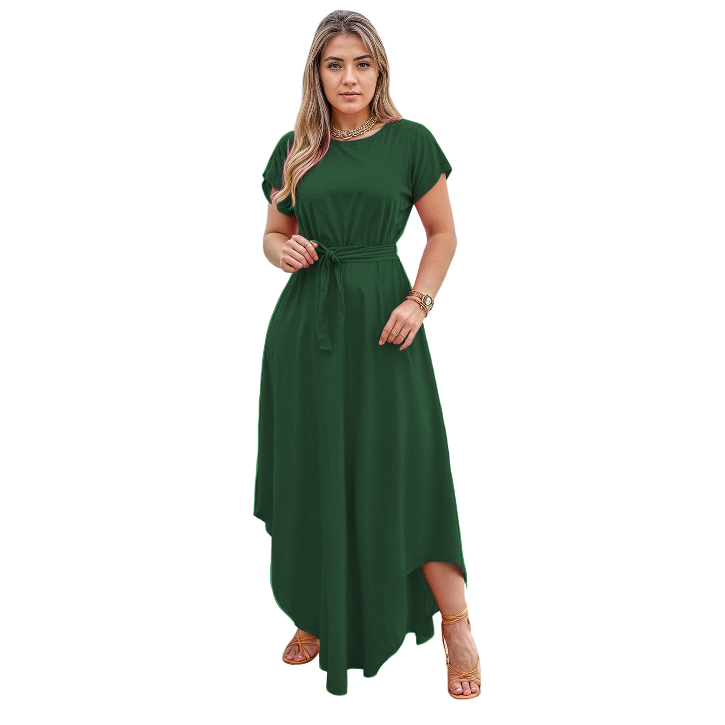 Conjunto de moda casual dama mujer xally 2332 falda holgada vuelo blusa corta cuello redondo manga corta