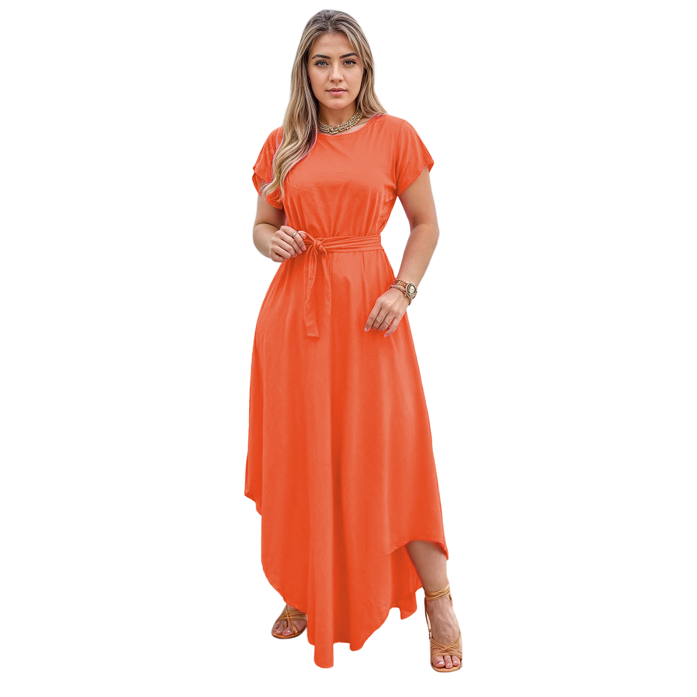 Conjunto de moda casual dama mujer xally 2332 falda holgada vuelo blusa corta cuello redondo manga corta