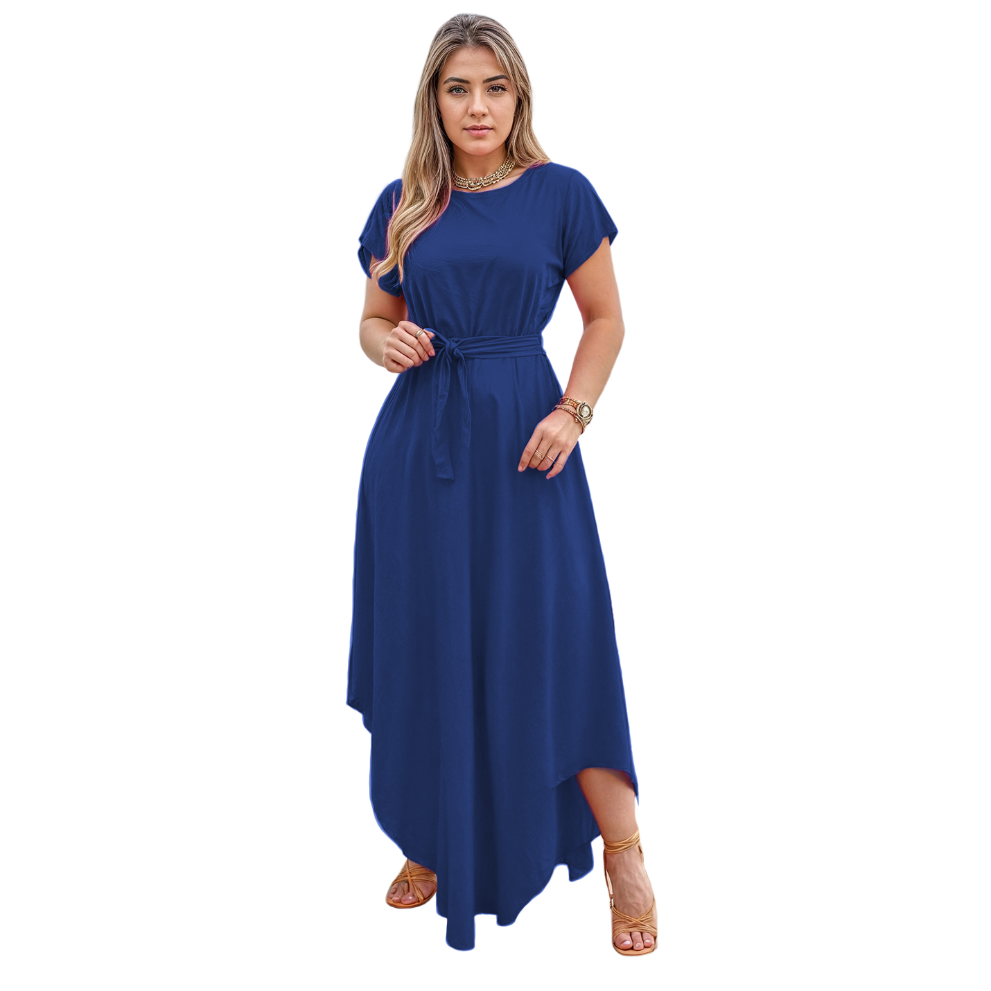 Conjunto de moda casual dama mujer xally 2332 falda holgada vuelo blusa corta cuello redondo manga corta
