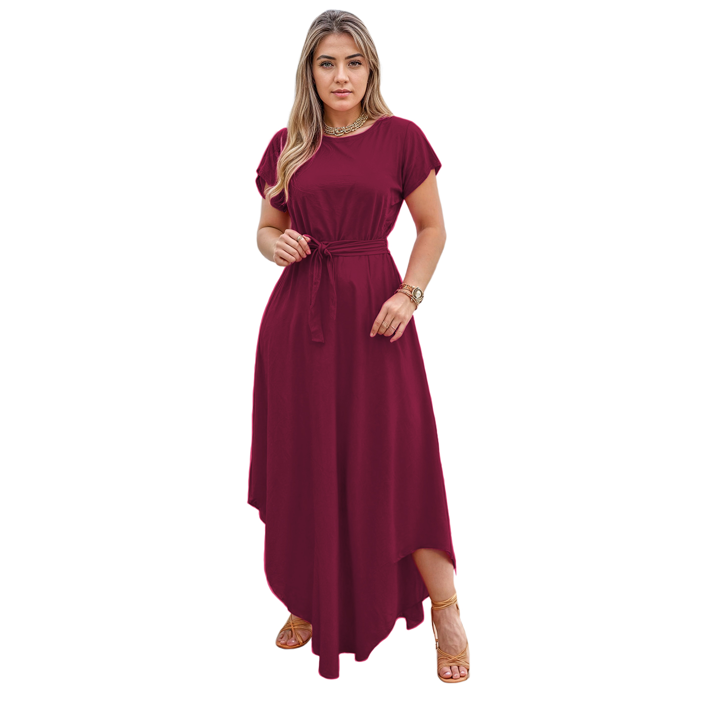 Conjunto de moda casual dama mujer xally 2332 falda holgada vuelo blusa corta cuello redondo manga corta